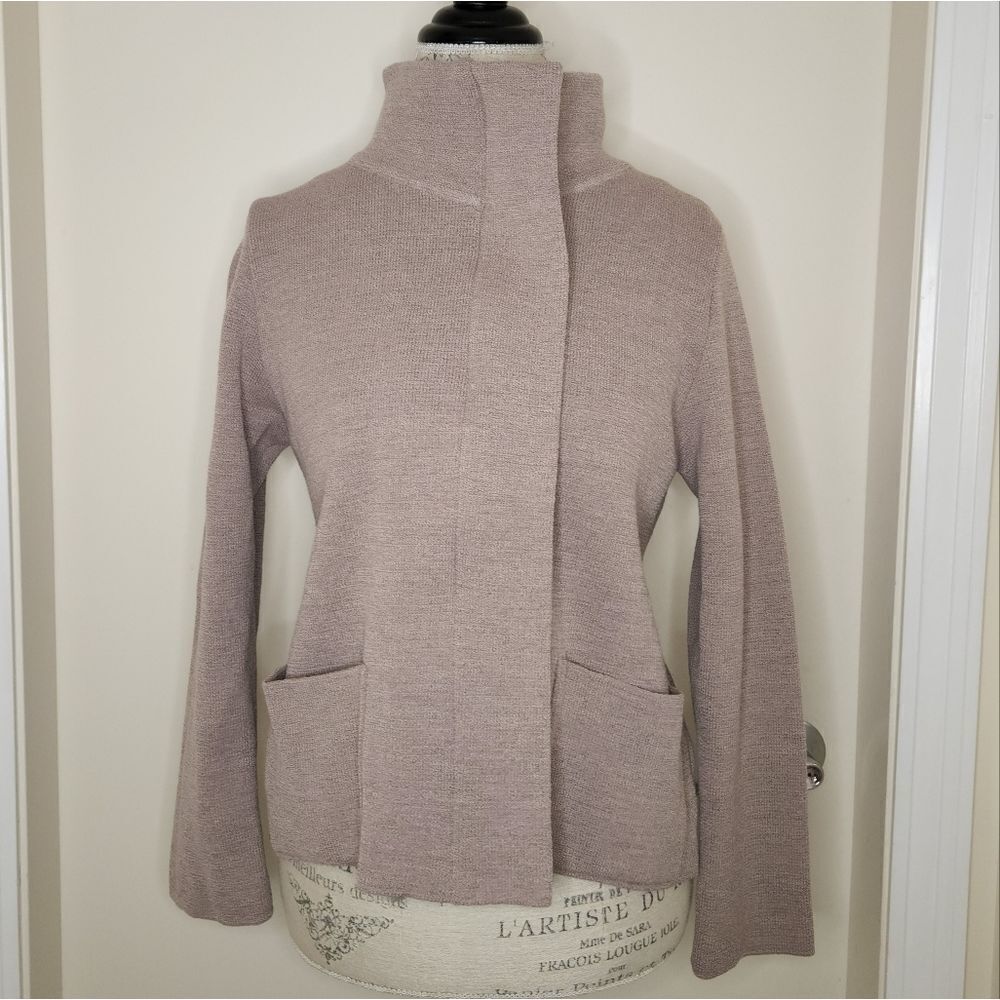 Designer Wool Knit Blazer Jacket